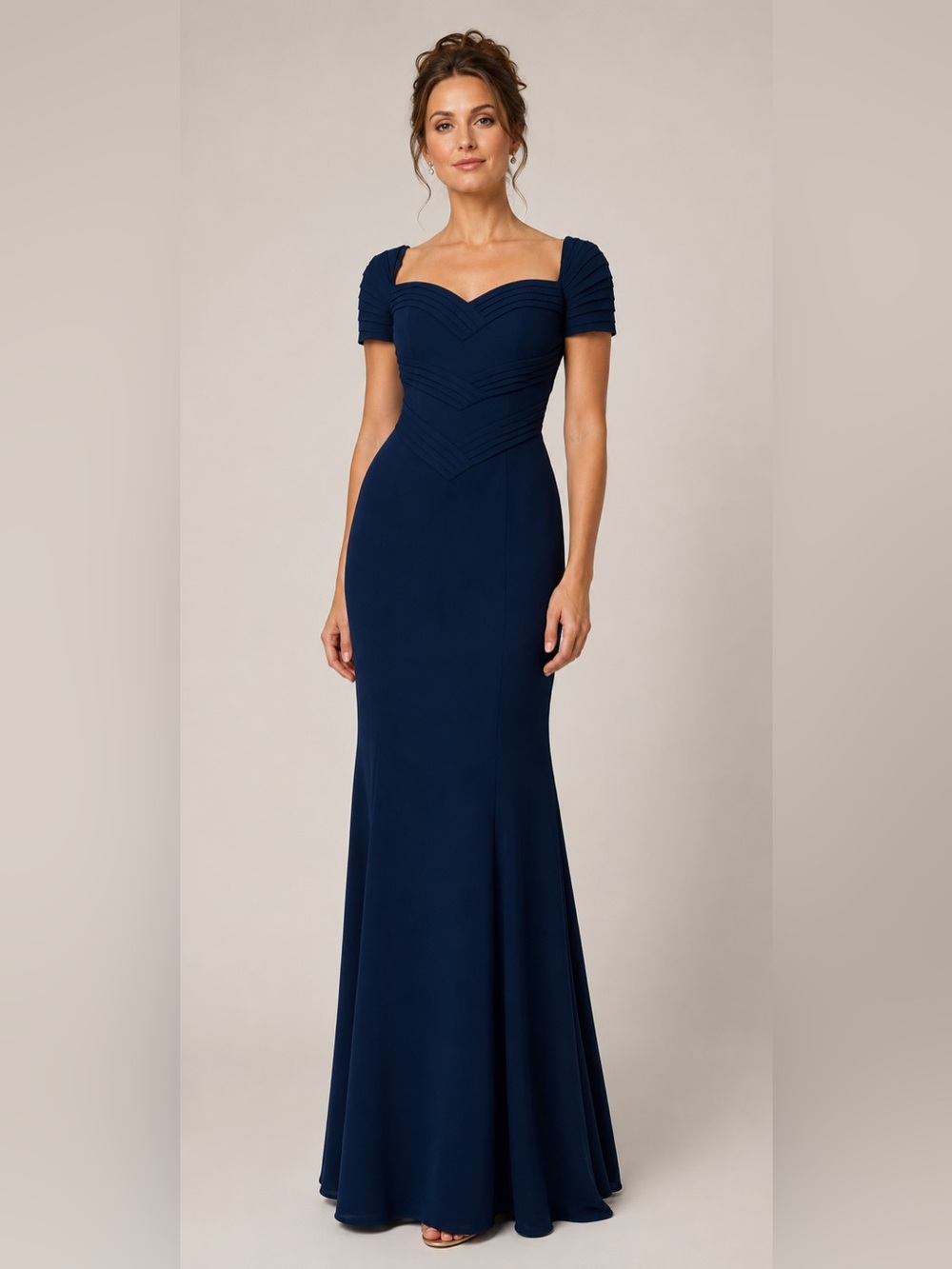 Fine Feathers Long Formal Gown Navy Small